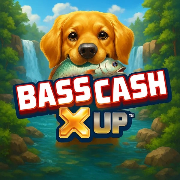 Bass Cash X UP slot logo by Alchemy Gaming at Tikal CasinoBass Cash X UP